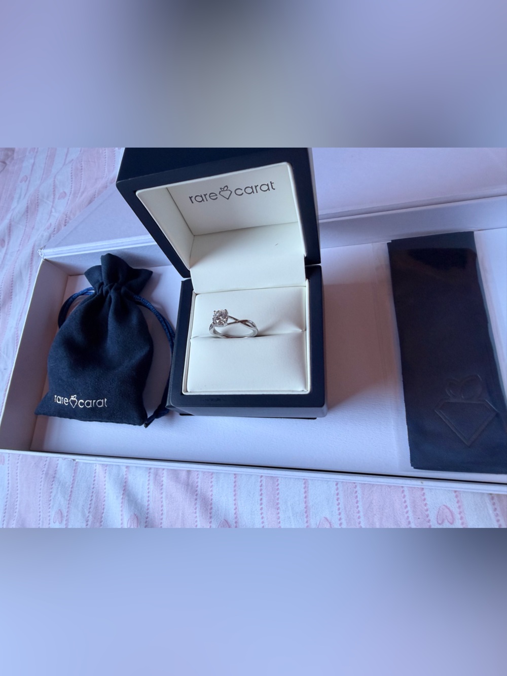 Silver Solitaire Engagement Ring with Clear Stone